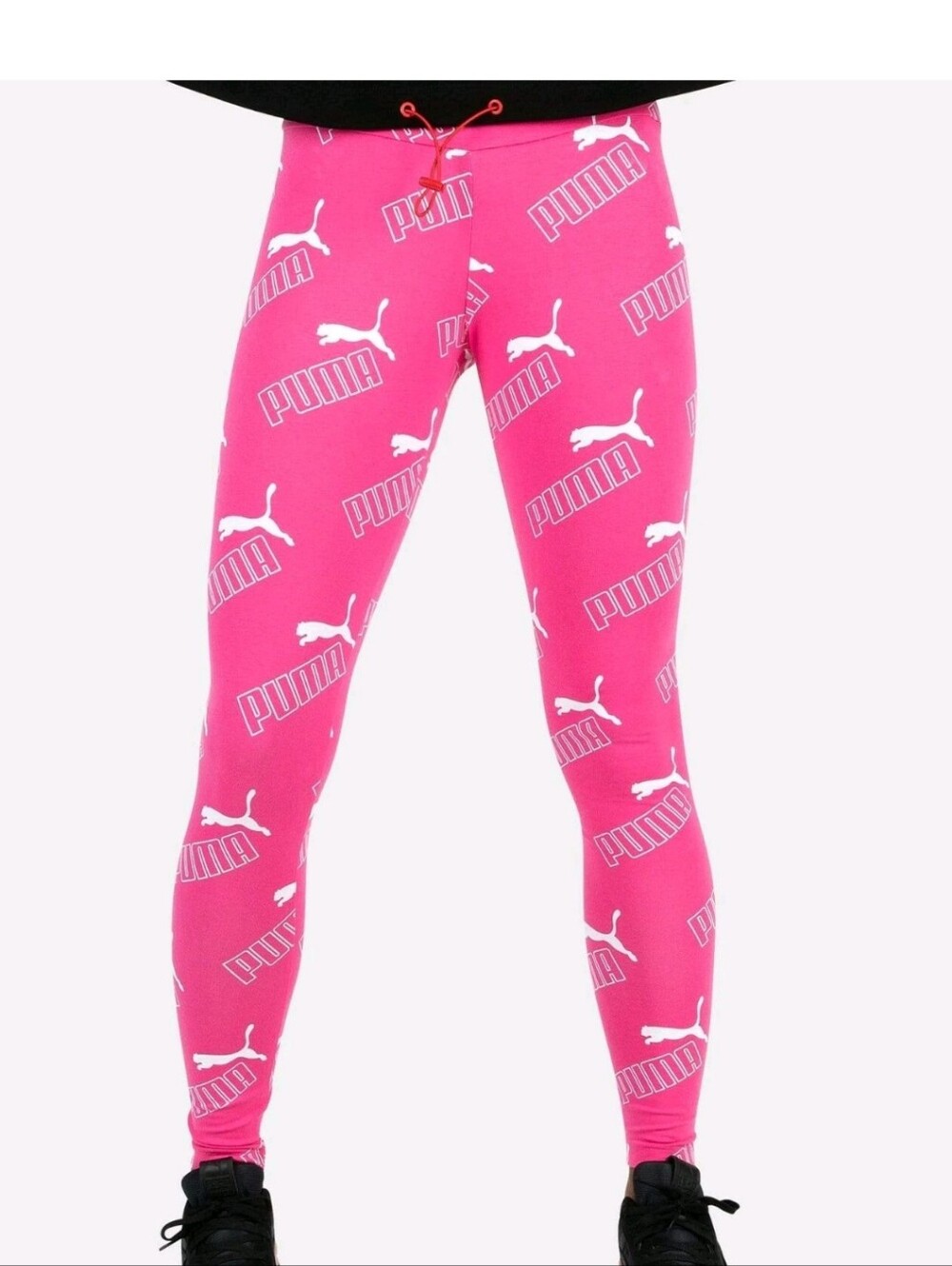 Puma Hot Pink Logo All-Over Print Leggings XS